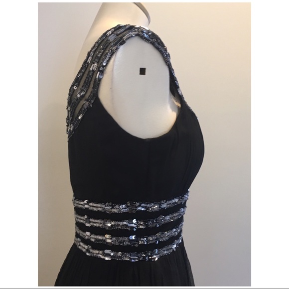 ADRIANNA PAPELL BLACK SEQUIN DRESS - Picture 4 of 5